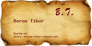 Boros Tibor névjegykártya